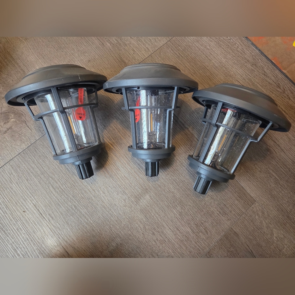 3 Replacement Tops Home Decorators Collection  Palmdale Gray LED Path Lights